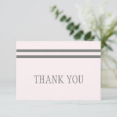 ピンク淡い色の&グレーの葬式の忌引きありがとう サンキューカード (スタンド正面)