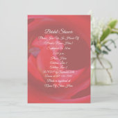 ピンク渦巻きバラ花ブライダルシャワー 招待状 (スタンド正面)
