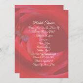 ピンク渦巻きバラ花ブライダルシャワー 招待状 (正面/裏面)