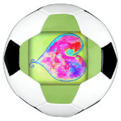 ピンク渦巻形のハート サッカーボール (回転)