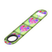 ピンク渦巻形のハート スピード栓抜き (正面アングル)