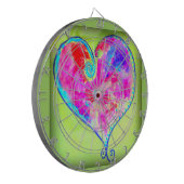 ピンク渦巻形のハート ダーツボード (正面左)