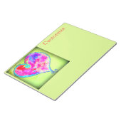 ピンク渦巻形のハート ノートパッド (アングル)