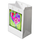 ピンク渦巻形のハート ミディアムペーパーバッグ (裏面アングル)