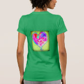 ピンク渦巻形のハート Tシャツ (裏面)