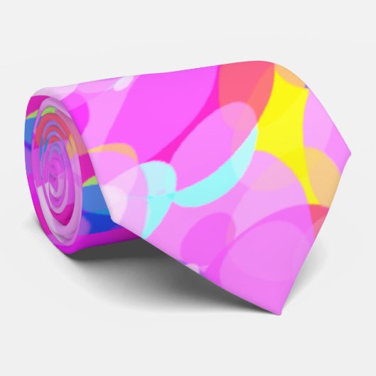 ピンク渦巻形の色の明るいはっきりした明るい ネクタイ (ロール)
