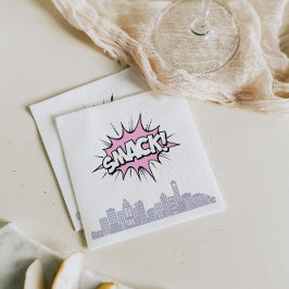 ピンク漫画ズブックスーパーヒーロー誕生日 スタンダードカクテルナプキン