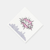 ピンク漫画ズブックスーパーヒーロー誕生日 スタンダードカクテルナプキン (角)