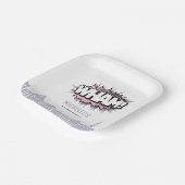 ピンク漫画ズブックスーパーヒーロー誕生日 ペーパープレート (傾斜あり)