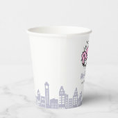 ピンク漫画ズブックスーパーヒーロー誕生日 紙コップ (右)