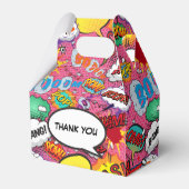 ピンク漫画ブックスーパーヒーローバースデーパーティー フェイバーボックス (裏面サイド)