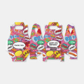 ピンク漫画ブックスーパーヒーローバースデーパーティー フェイバーボックス (折り畳みなし)