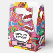 ピンク漫画ブックスーパーヒーローバースデーパーティー フェイバーボックス (オープン)