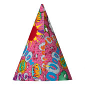 ピンク漫画ブックスーパーヒーロー誕生日 パーティーハット (裏面)