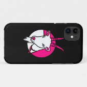 ピンク漫画ヤギポートレートブラック背景 Case-Mate iPhoneケース (裏面(横))