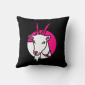 ピンク漫画ヤギポートレート クッション (裏面)