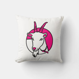 ピンク漫画ヤギポートレート クッション