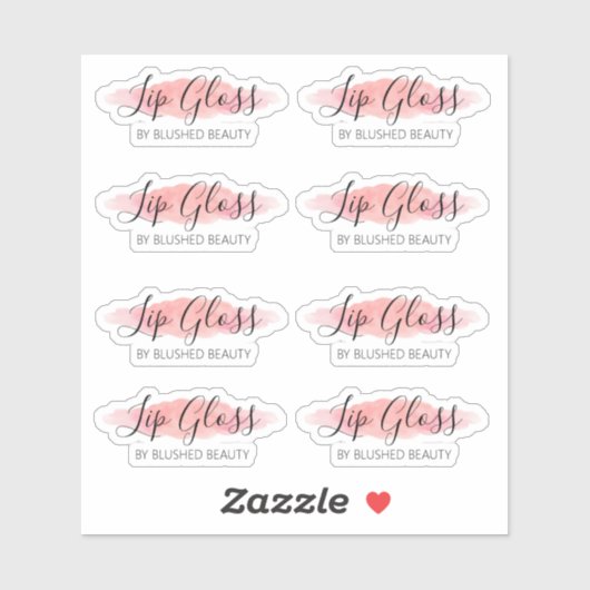 ピンク澄んのリップグロスラベル（幅1.9インチ） シール (シート)