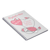 ピンク灰色かわいい毛虫ベビー脳 ノートブック (右側)