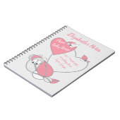 ピンク灰色かわいい毛虫ベビー脳 ノートブック (左側)