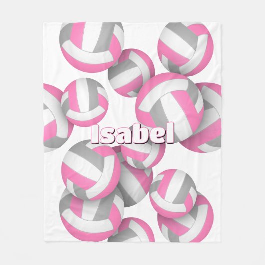 ピンク灰色のバレーボール女の子スポーツルームの装飾 フリースブランケット (正面)