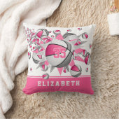 ピンク灰色の彼女のスポーツルームのバスケットの星 クッション (ブランケット)