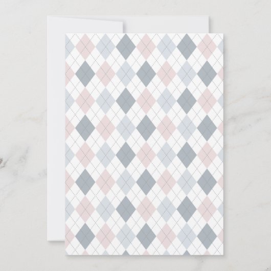 ピンク灰色の白いベビーラマは赤ちゃんのシャワーを跳躍 招待状 (裏面)