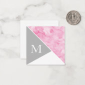 ピンク灰色の白色ブロック ノートカード (正面/裏面インサイチュ)