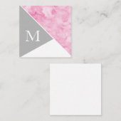 ピンク灰色の白色ブロック ノートカード (正面/裏面)