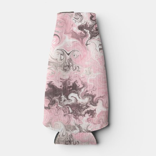 ピンク灰色の白迷彩柄 ボトルクーラー (正面)