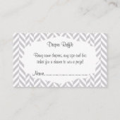 ピンク灰色の象🐘赤ちゃんシャワーおむつラッフル エンクロージャーカード (裏面)