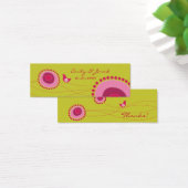 ピンク点々のあるの花かわいい鳥の結婚式の引き出物ラベル (デスク)