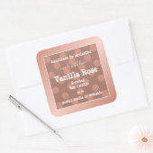 ピンク点々のある製品パッケージラベルバラ金ゴールド スクエアシール (封筒)