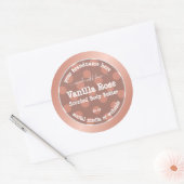 ピンク点々のある製品パッケージラベルバラ金ゴールド ラウンドシール (封筒)