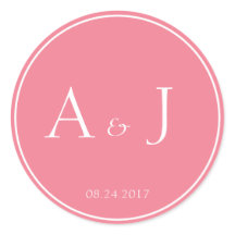 ピンク無地ののラウンドシール