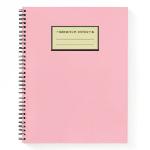 ピンク無地のスパイラルノート