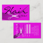 ピンク無地の美容師アポイントメント#4 予約カード (正面/裏面)