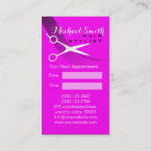 ピンク無地の美容師アポイントメント#4 予約カード (裏面)