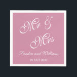 ピンク無地の色のミセス結婚ズ スタンダードカクテルナプキン<br><div class="desc">パーソナライズされたと結婚Mrs. napkins in pink.The custom wedding coxternapkinsは台本のMrとMrs. Motherのタイポグラフィプリントと見たスタイリッシュり、上品に見える。新郎新婦の名前とデートでパーソナライズす結婚る。製品の下カスタマイズにあるIT機能ボタンを使用して文字の色、サイズ、およびフォントを使用できる。テーマカスタムに合わせて色が必要か連絡。</div>