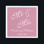 ピンク無地の色のミセス結婚ズ スタンダードカクテルナプキン<br><div class="desc">パーソナライズされたと結婚Mrs. napkins in pink.The custom wedding coxternapkinsは台本のMrとMrs. Motherのタイポグラフィプリントと見たスタイリッシュり、上品に見える。新郎新婦の名前とデートでパーソナライズす結婚る。製品の下カスタマイズにあるIT機能ボタンを使用して文字の色、サイズ、およびフォントを使用できる。テーマカスタムに合わせて色が必要か連絡。</div>