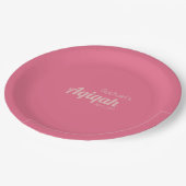 ピンク無地の色プレーン、Aqiqah赤ちゃんシャワー ペーパープレート (アングル)