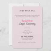 ピンク無地の色、ベビーガールAqiqahベビーシャワー 招待状 (正面)