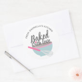 ピンク焼いたキッチンギフト焼いたラベル ラウンドシール (封筒)