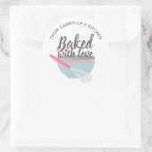 ピンク焼いたキッチンギフト焼いたラベル ラウンドシール (バッグ)