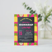 ピンク熱帯ハワイアンルアウ（ハワイ式宴会）パーティの招待状 ポストカード (スタンド正面)