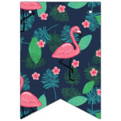 ピンク熱帯フラミンゴ-及び青ベビーシャワー バンティングフラッグ (第1の旗)