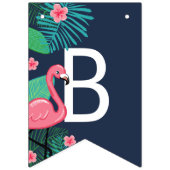 ピンク熱帯フラミンゴ-及び青ベビーシャワー バンティングフラッグ (第3の旗)