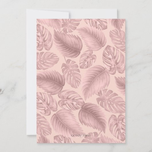 ピンク熱帯幾何学バチェロレッテ週末 招待状 (裏面)