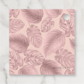 ピンク熱帯幾何学メッセージカード フェイバータグ (裏面)