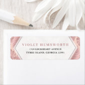 ピンク熱帯幾何学差出人住所 ラベル (インサイチュ)